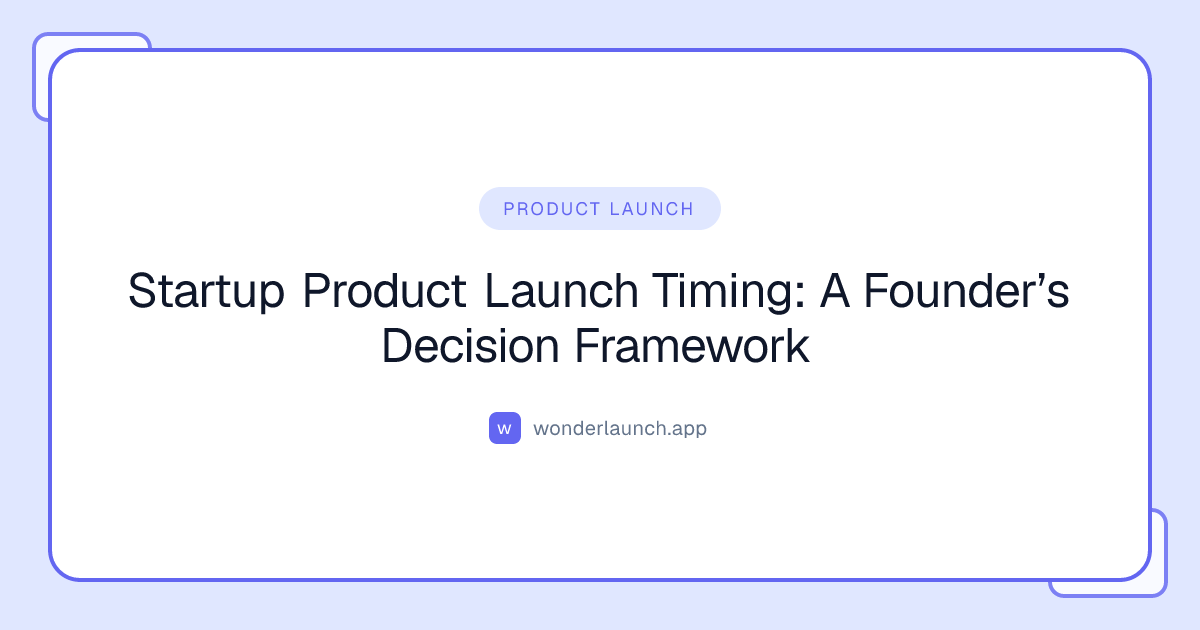 Startup Product Launch Timing: A Founder’s Framework