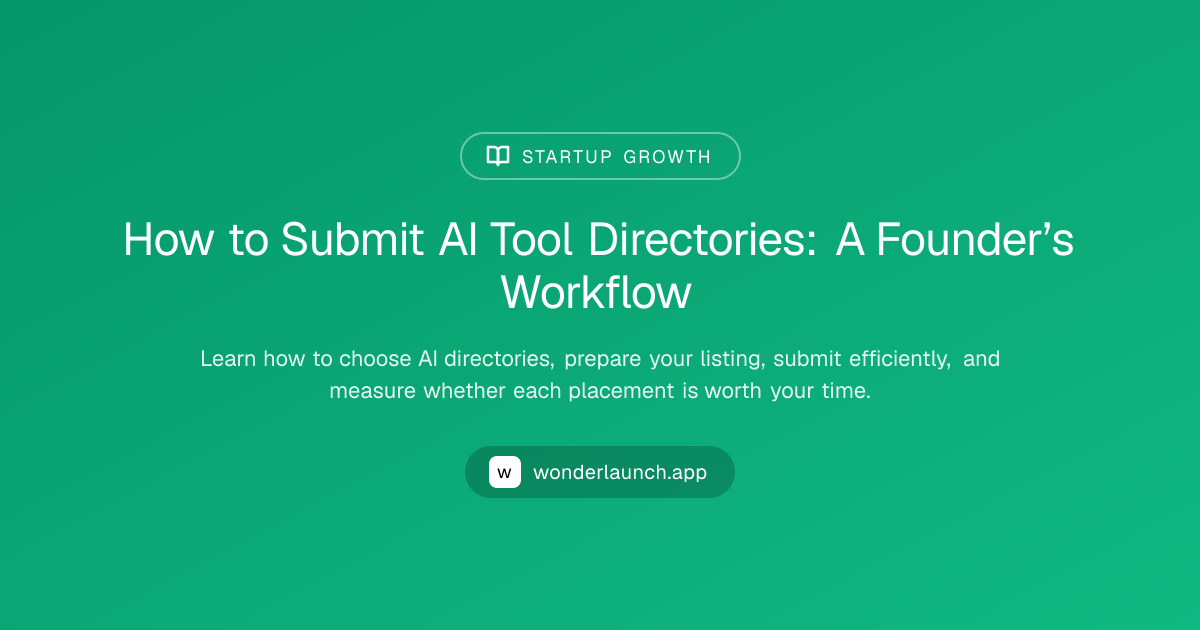 Submit AI Tool Directories: Founder’s Workflow